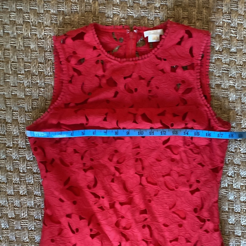 Shoshanna Red Lace Midi Dress - Picture 6 of 10
